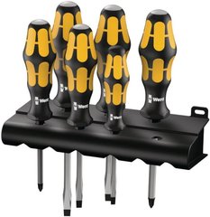 A set of screwdrivers, chisels Kraftform 932/6 + Stand 05018282001 Wera